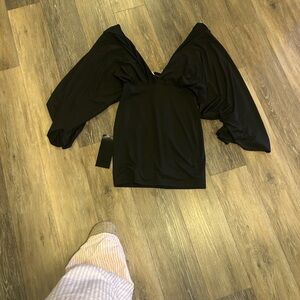 bebe Black V-Neck Blouse